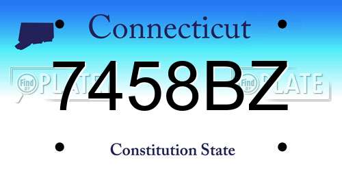 7458BZ Connecticut License Plate
