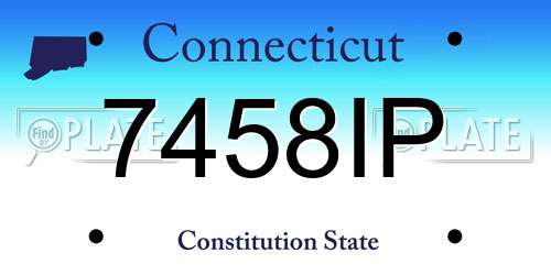 7458IP Connecticut License Plate