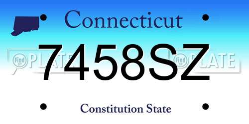 7458SZ Connecticut License Plate