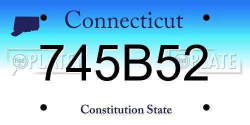 745B52 Connecticut License Plate