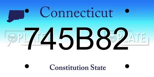 745B82 Connecticut License Plate