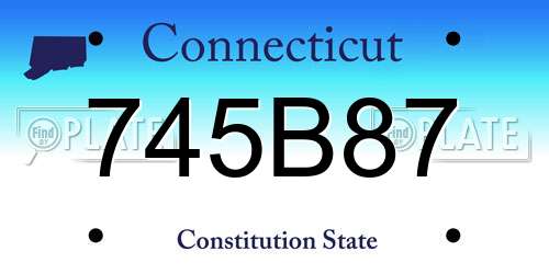 745B87 Connecticut License Plate