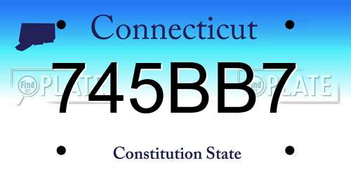 745BB7 Connecticut License Plate