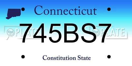 745BS7 Connecticut License Plate