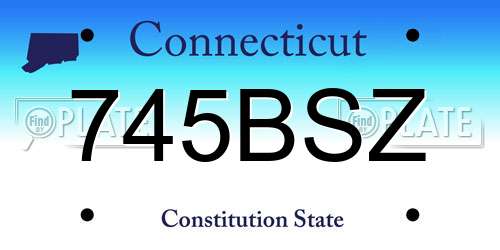745BSZ Connecticut License Plate