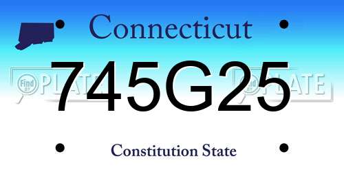 745G25 Connecticut License Plate