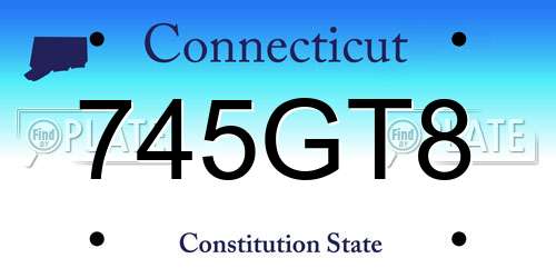 745GT8 Connecticut License Plate