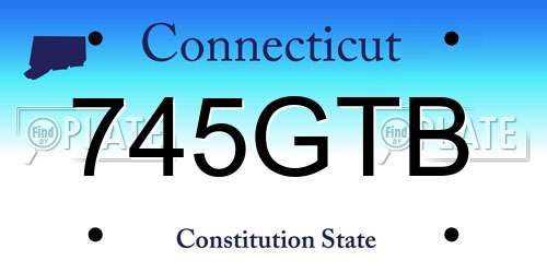 745GTB Connecticut License Plate