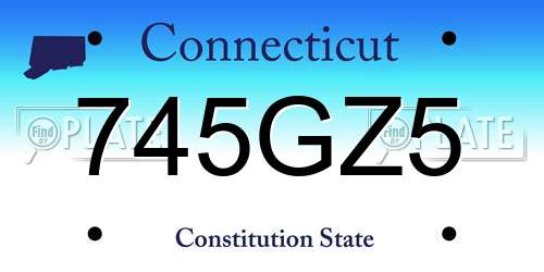 745GZ5 Connecticut License Plate