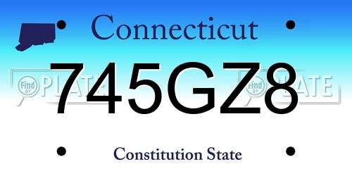 745GZ8 Connecticut License Plate