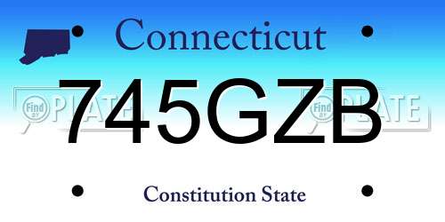 745GZB Connecticut License Plate