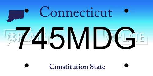 745MDG Connecticut License Plate