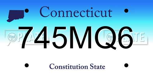 745MQ6 Connecticut License Plate
