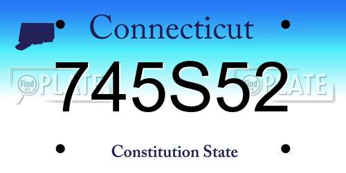 745S52 Connecticut License Plate