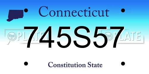 745S57 Connecticut License Plate