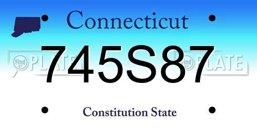 745S87 Connecticut License Plate
