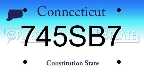 745SB7 Connecticut License Plate