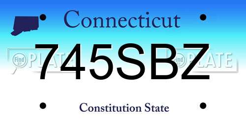 745SBZ Connecticut License Plate