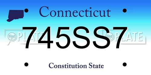 745SS7 Connecticut License Plate