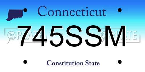 745SSM Connecticut License Plate