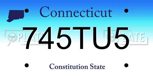 745TU5 Connecticut License Plate