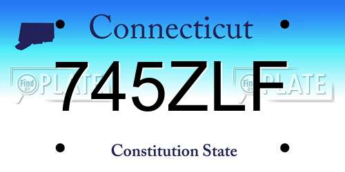 745ZLF Connecticut License Plate
