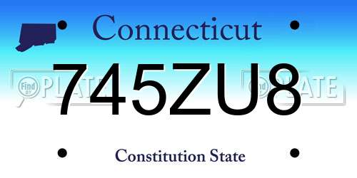 745ZU8 Connecticut License Plate