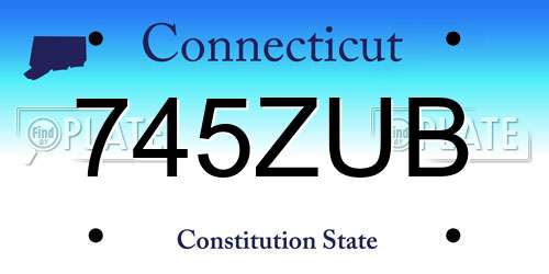 745ZUB Connecticut License Plate
