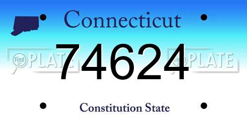 74624 Connecticut License Plate