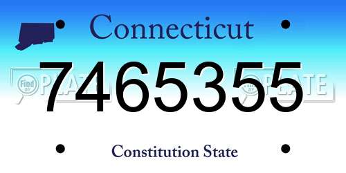 7465355 Connecticut License Plate