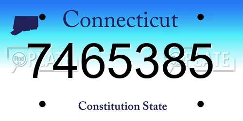 7465385 Connecticut License Plate