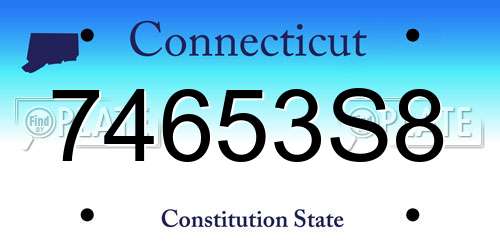 74653S8 Connecticut License Plate