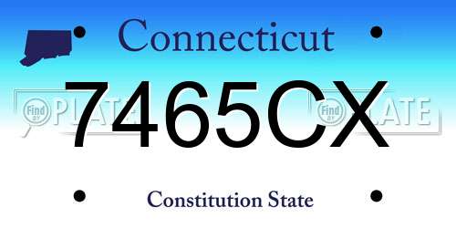 7465CX Connecticut License Plate