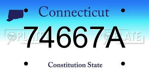 74667A Connecticut License Plate
