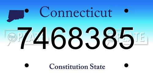 7468385 Connecticut License Plate
