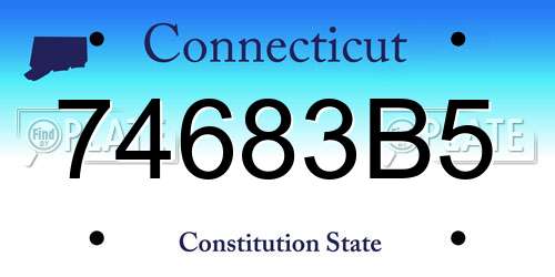 74683B5 Connecticut License Plate
