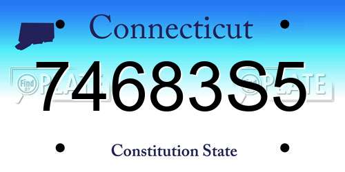 74683S5 Connecticut License Plate