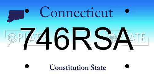 746RSA Connecticut License Plate