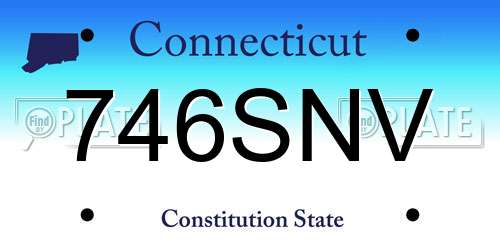 746SNV Connecticut License Plate
