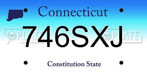 746SXJ Connecticut License Plate