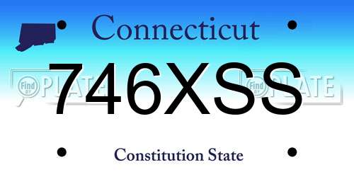 746XSS Connecticut License Plate