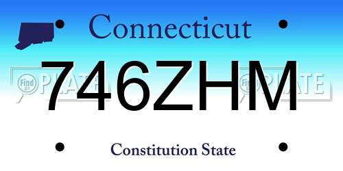 746ZHM Connecticut License Plate