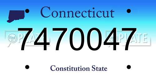 7470047 Connecticut License Plate