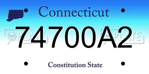 74700A2 Connecticut License Plate
