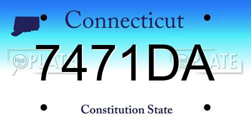 7471DA Connecticut License Plate