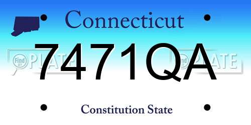 7471QA Connecticut License Plate