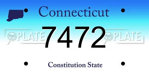 7472 Connecticut License Plate