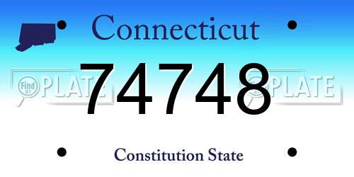74748 Connecticut License Plate