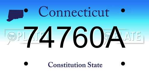 74760A Connecticut License Plate