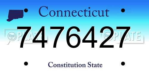 7476427 Connecticut License Plate